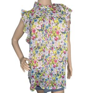 NWT Kut From The Kloth Floral Patterned Short Sleeve Blouse